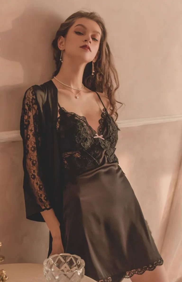 Silky Lace Padded Slip Nightdress